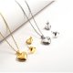 Stainless Steel Heart Charm Jewelry Set