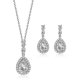 Pear Drop Pave Cubic Zirconia Necklaces And Earrings Set