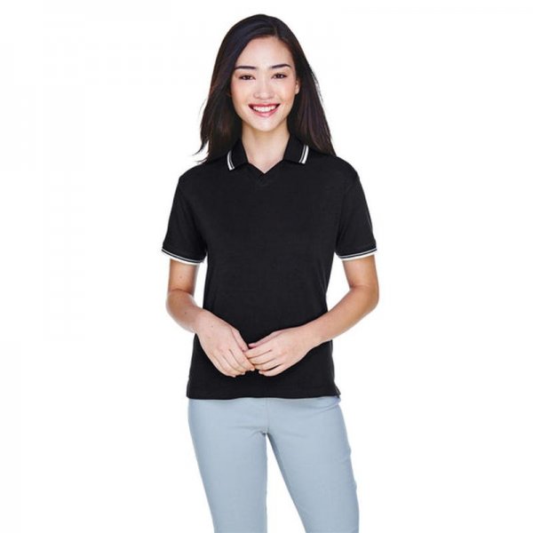 Devon & Jones Ladies Tipped Perfect Pima Polo Shirt