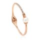 Rose copper Pearl Bangle Bracelet