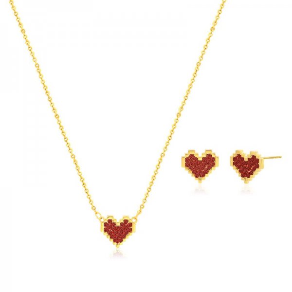 Wholesale Red Heart-Shaped zinc Jewelry Set