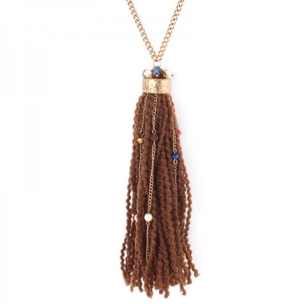 Threaded Tassel Necklace Set