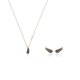 Feather Crystal Necklace Earrings Set