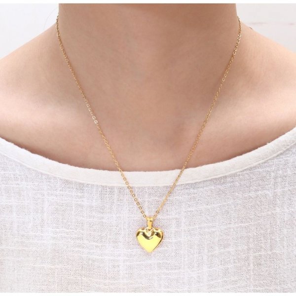 Stainless Steel Heart Charm Jewelry Set